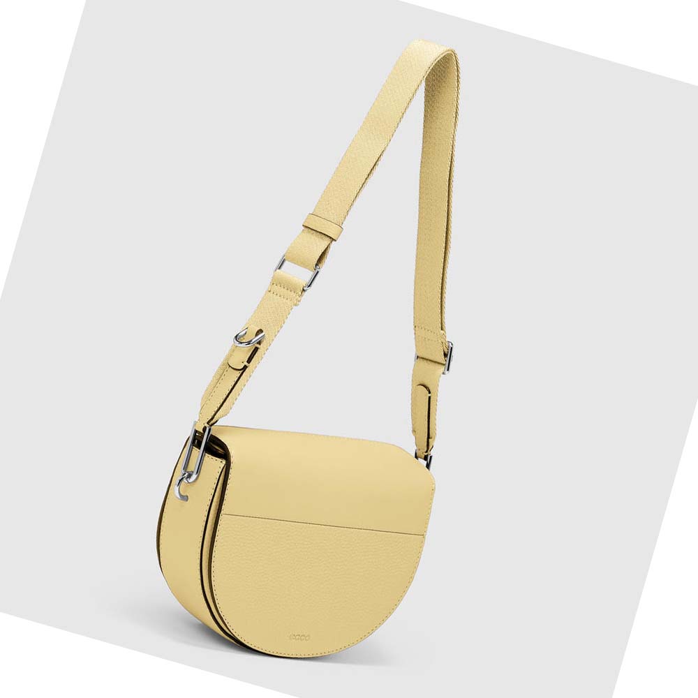 Women's Ecco Textureblock Saddle Handbag Yellow | Canada 341PJJ